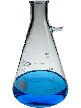 5000ML Borosilicate Glass Filtering Flask - 1 Gallon Bolt Neck Lab Equipment